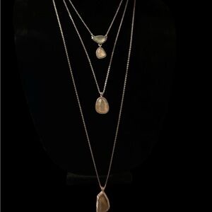 Chloe + Isabel Laborite and Aquamarine 3 layer convertible Necklace